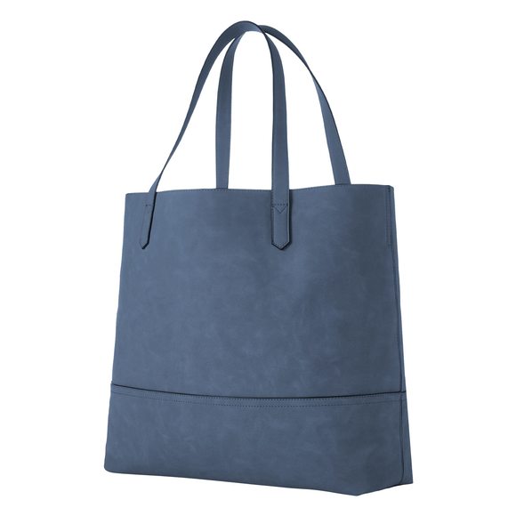 Oversized Suede Taylor Tote In Navy :] - Picture 1 of 6